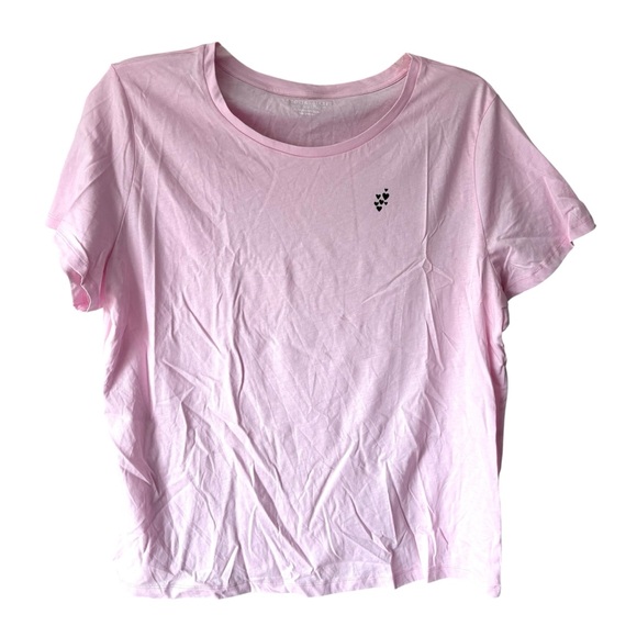 Victoria's Secret Tops - Victoria's Secret Pink Black Hearts Short Sleeve PJ Sleep Tee SZ XL NWOT
